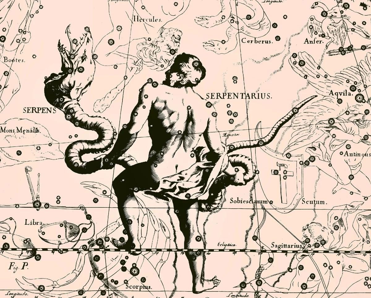 Cung Xà Phu - chòm sao thứ 13 là một người đàn ông mang trên tay một con rắn khổng lồ