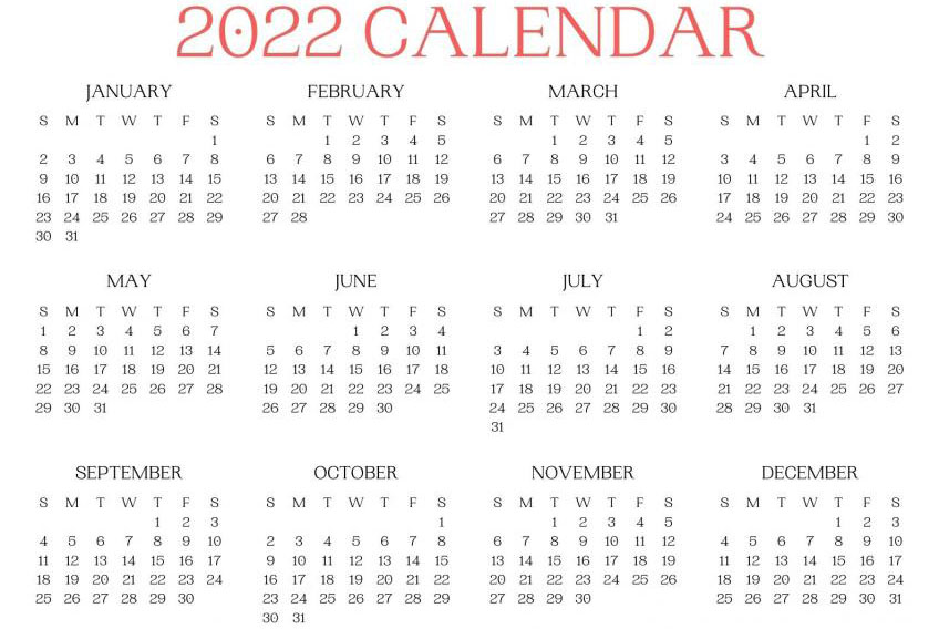Lịch Âm Dương Năm 2022